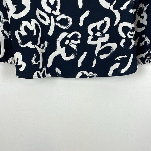 J Crew 365 Long Sleeve Womens 16 Square Neck Pullover Paint Stroke Print Tunic - Picture 7 of 10